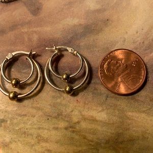 Sterling silver/gold earrings